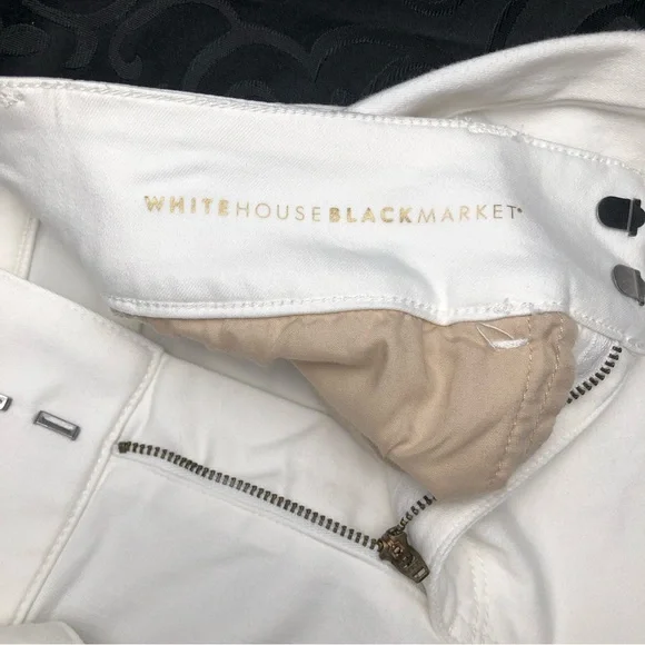 White House Black Market (WHBM) High Rise white wide leg crop denim with a belt - Picture 10 of 11